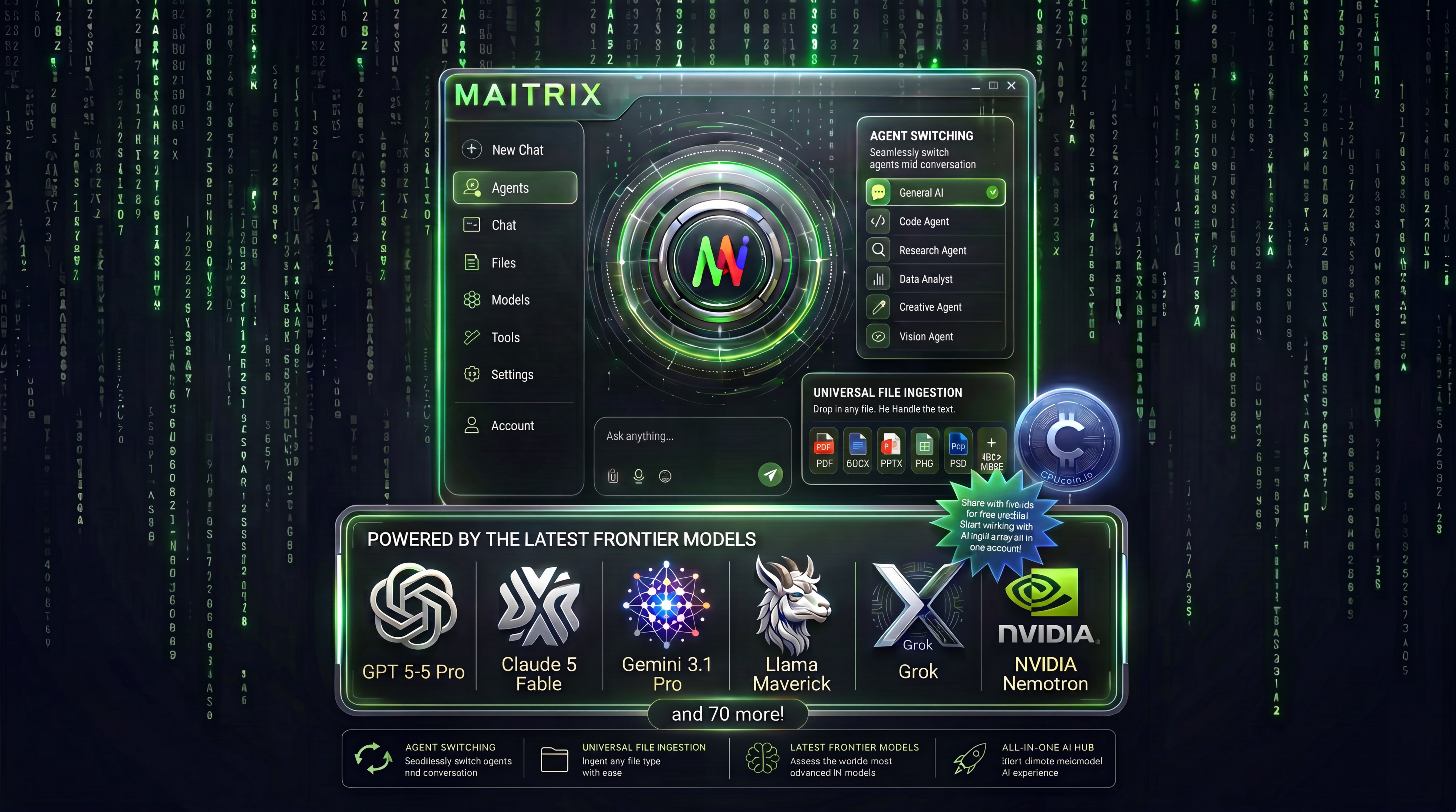 CPUcoin Announces Maitrix 2.2: The Ultimate Multimodal AI Experience